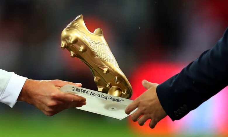 World Cup 2022 Golden Boot: Close-up view of the World Cup 2018 Golden Boot awarded to Harry Kane of England before the UEFA Nations League A group four match between England and Spain at Wembley Stadium on September 8, 2018 in London, United Kingdom.