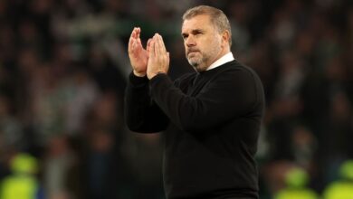 Celtic manager Ange Postecoglou applauds the fans after the UEFA Champions League match between Celtic and Real Madrid on 6 September, 2022 at Celtic Park, Glasgow, United Kingdom
