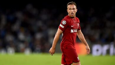Arthur Melo in action for Liverpool.
