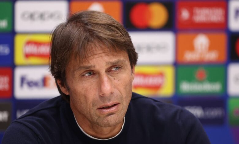 Tottenham Hotspur head coach Antonio Conte during a press conference ahead of the UEFA Champions League match between Tottenham Hotspur and Eintracht Frankfurt