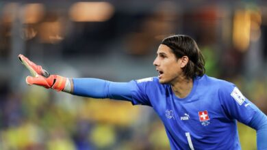 Manchester United-linked Switzerland goalkeeper Yann Sommer gestures during his country