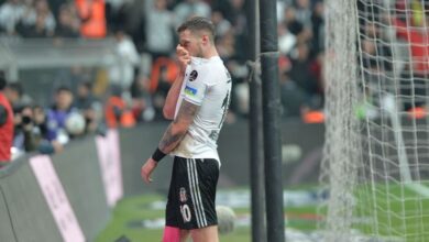 Wout Wegorst celebrates with Besiktas fans after scoring against Kasimpasa ahead of a possible loan move to Manchester United.