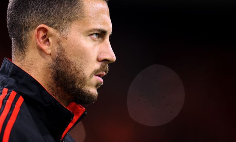 Arsenal target Eden Hazard of Belgium looks on prior to the UEFA Nations League League A Group 4 match between Netherlands and Belgium at Johan Cruijff ArenAon September 25, 2022 in Amsterdam, Netherlands.