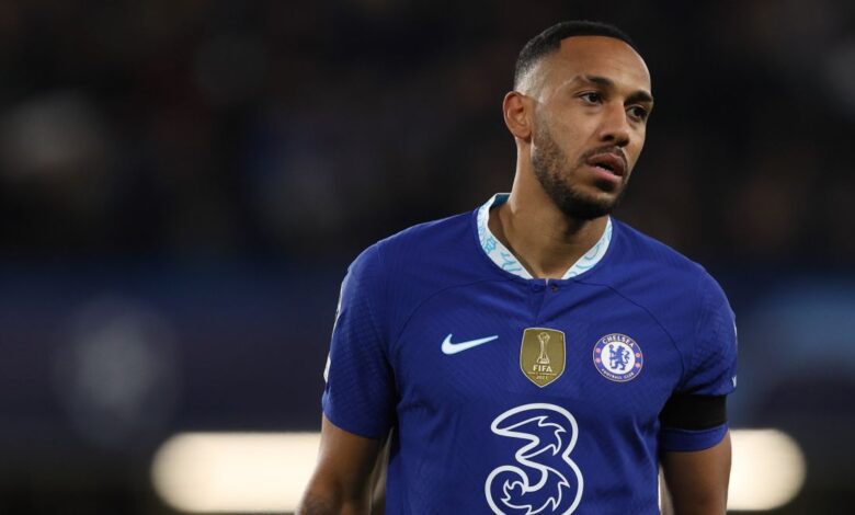 Chelsea striker Pierre-Emerick Aubameyang during the UEFA Champions League match between Chelsea and AC Milan on 5 October, 2022 at Stamford Bridge, London, United Kingdom