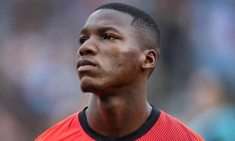 Arsenal-linked Brighton & Hove Albion midfielder Moises Caicedo lines up ahead of the Premier League match between Manchester City and Brighton & Hove Albion on 22 October, 2022 at the Etihad Stadium in Manchester, United Kingdom.