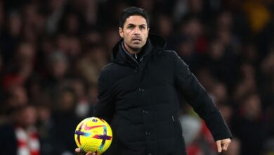 Arsenal manager Mikel Arteta looks on during the Premier League match between Arsenal FC and Newcastle United at Emirates Stadium on January 03, 2023 in London, England.