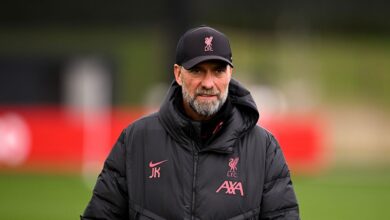 Liverpool manager Jurgen Klopp during a training session at AXA Training Centre on January 05, 2023 in Kirkby, England.