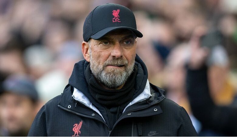 Liverpool manager Jurgen Klopp looks on