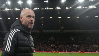 Manchester United manager Erik ten Hag walks out ahead of the Carabao Cup Quarter Final match between Manchester United and Charlton Athletic at Old Trafford on January 10, 2023 in Manchester, England.