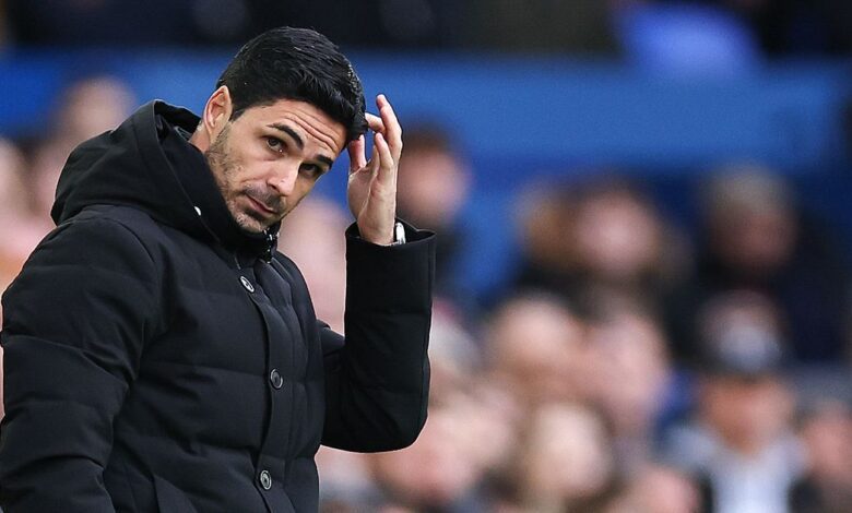 Arsenal manager Mikel Arteta during the Premier League match between Everton FC and Arsenal FC at Goodison Park on February 4, 2023 in Liverpool, United Kingdom.