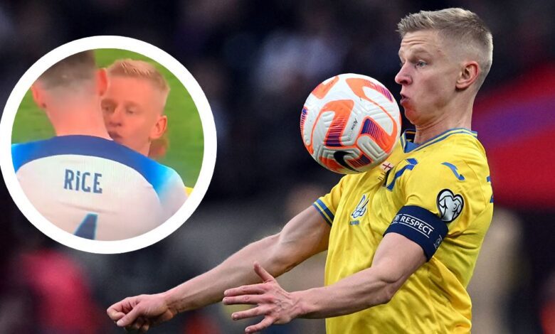 Arsenal and Ukraine star Oleksandr Zinchenko controls the ball during the UEFA Euro 2024 group C qualification football match between England and Ukraine at Wembley Stadium in London on March 26, 2023.