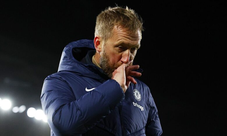 Chelsea manager Graham Potter looks dejected following the team