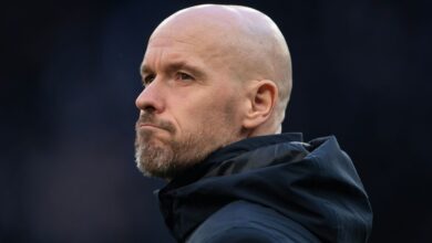 Manchester United manager Erik ten Hag looks on during the Carabao Cup final match between Manchester United and Newcastle United at Wembley Stadium on 26 February, 2023 in London, United Kingdom.