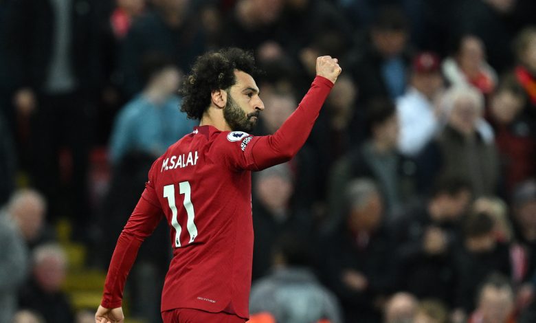 محمد صلاح بعد تسجيل هدف ليفربول أمام فولهام