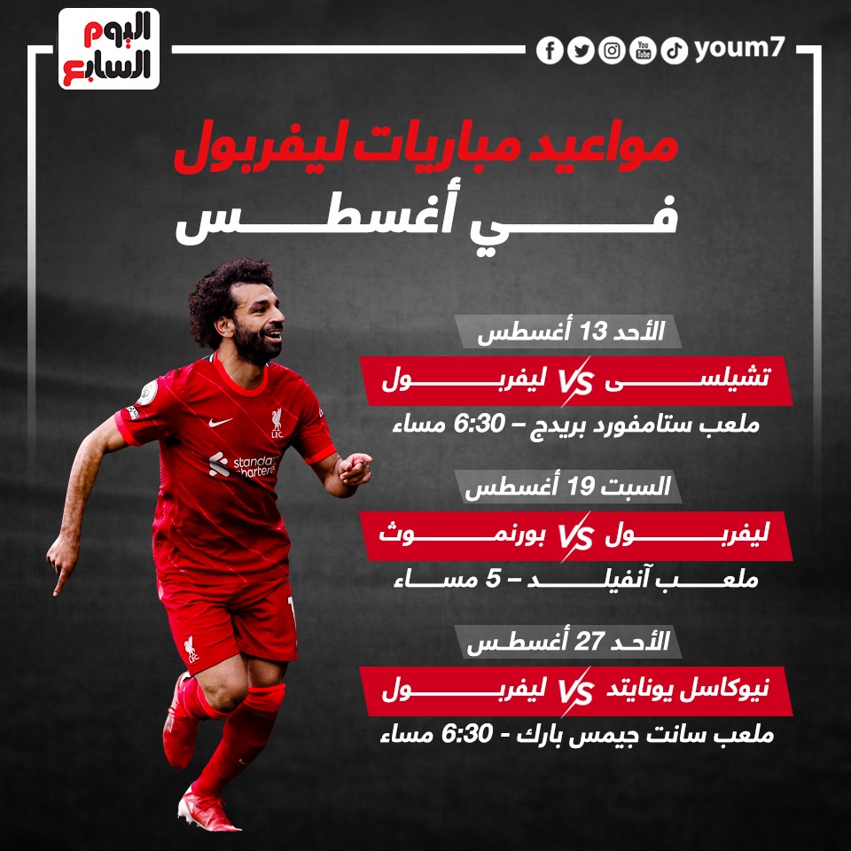 مواعيد مباريات ليفربول