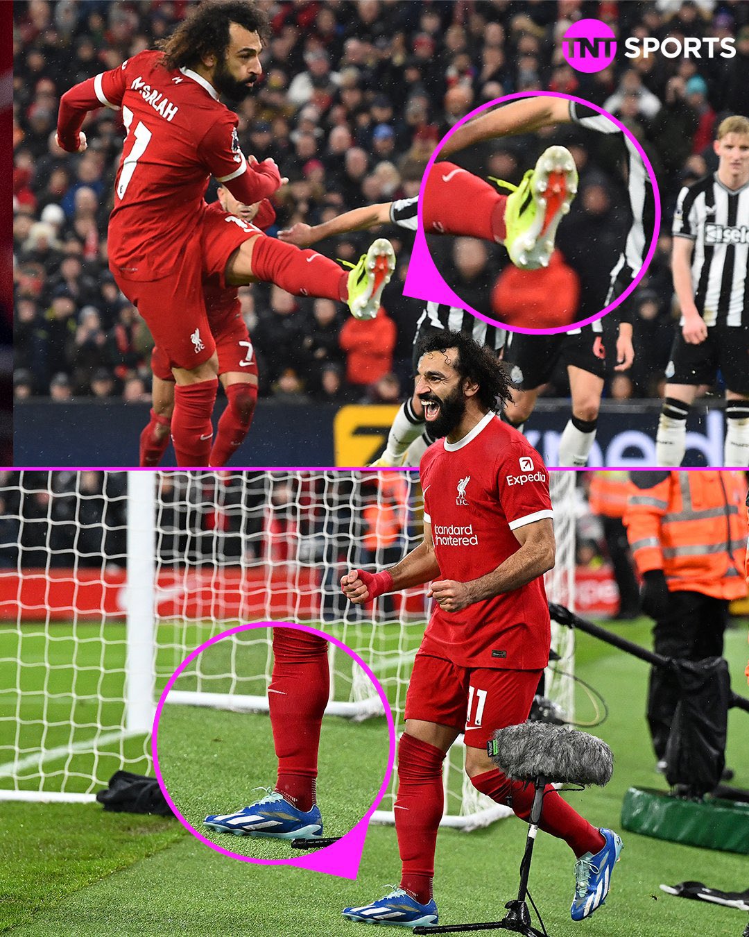 حذاء محمد صلاح ليفربول ضد نيوكاسل