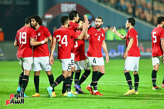 احتفال لاعبى منتخب مصر